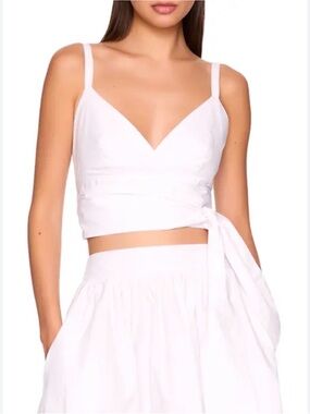 RT148 SUSANA MONACO COTTON POPLIN WRAP TANK IN COLOR SUGAR
